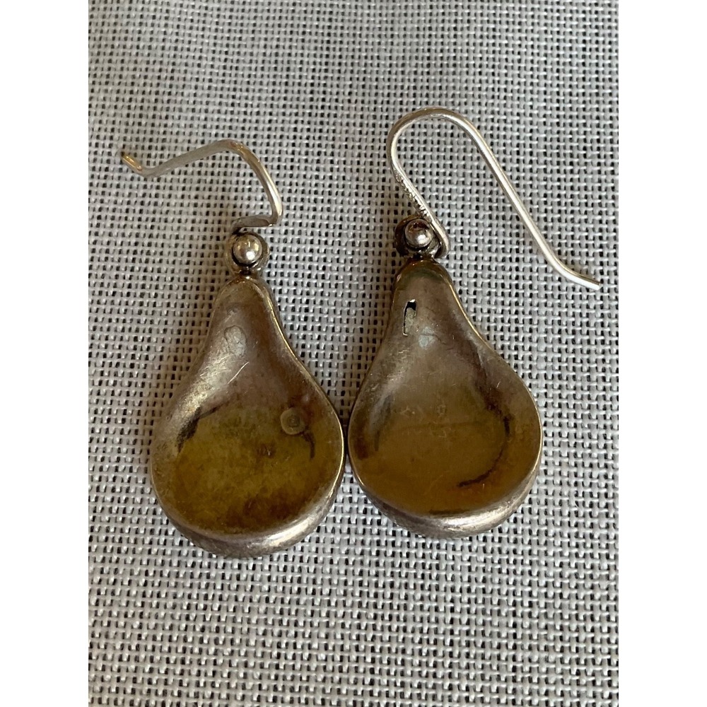 SX 925 thailand Sterling Silver teardrop hook earrings Vintage Estate jewelry